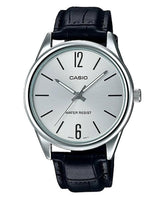 Casio Men's Watch Analog, White Dial Black Leather Strap, MTP-V005L-7BUDF