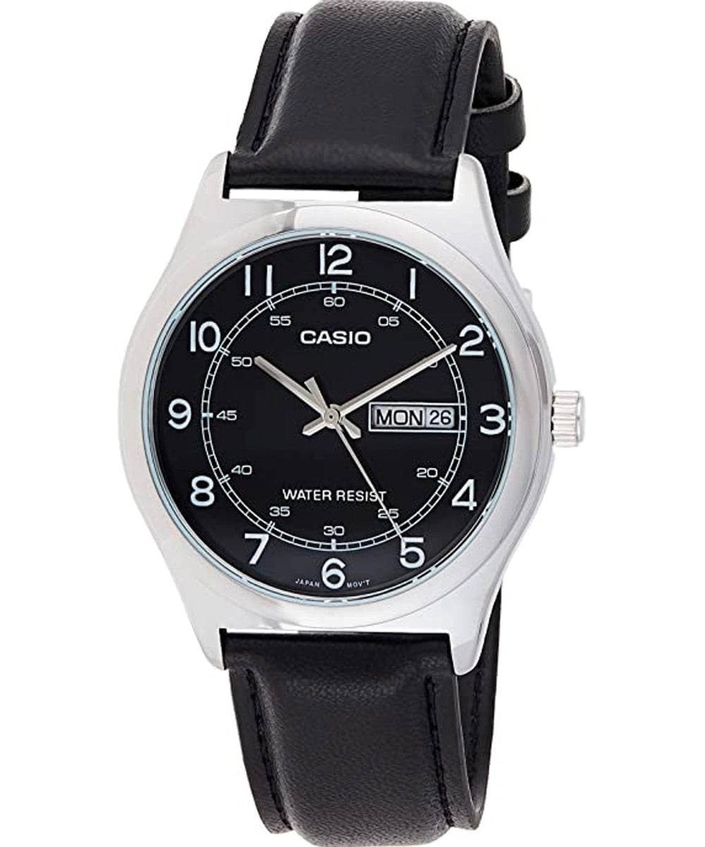 Casio men analog watch, black dial with comfortable strap, model CS-MTP-V006L-1B2UD, Bahrain