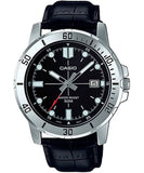 Casio men analog watch, black dial with comfortable strap, model CS-MTP-VD01L-1EVUD, Bahrain