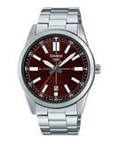 Casio Men's Watch, Brown Dial Silver Stainless Steel Strap, MTP-VD02D-5EUDF