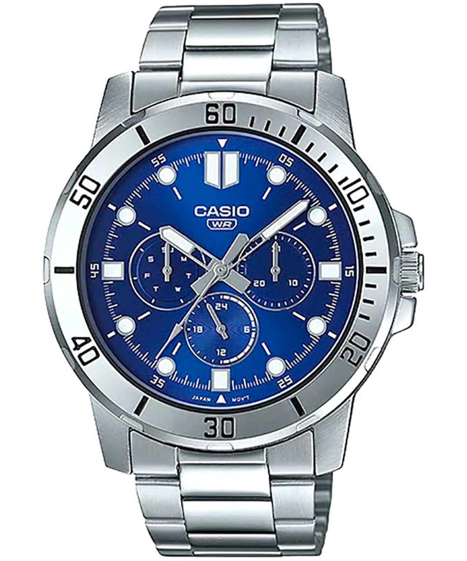 Casio men analog watch, blue dial with comfortable strap, model CS-MTP-VD300D-2EUD, Bahrain