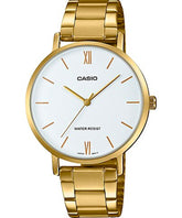 Casio Men's Watch Analog, White Dial Gold Stainless Steel Strap, MTP-VT01G-7BUDF