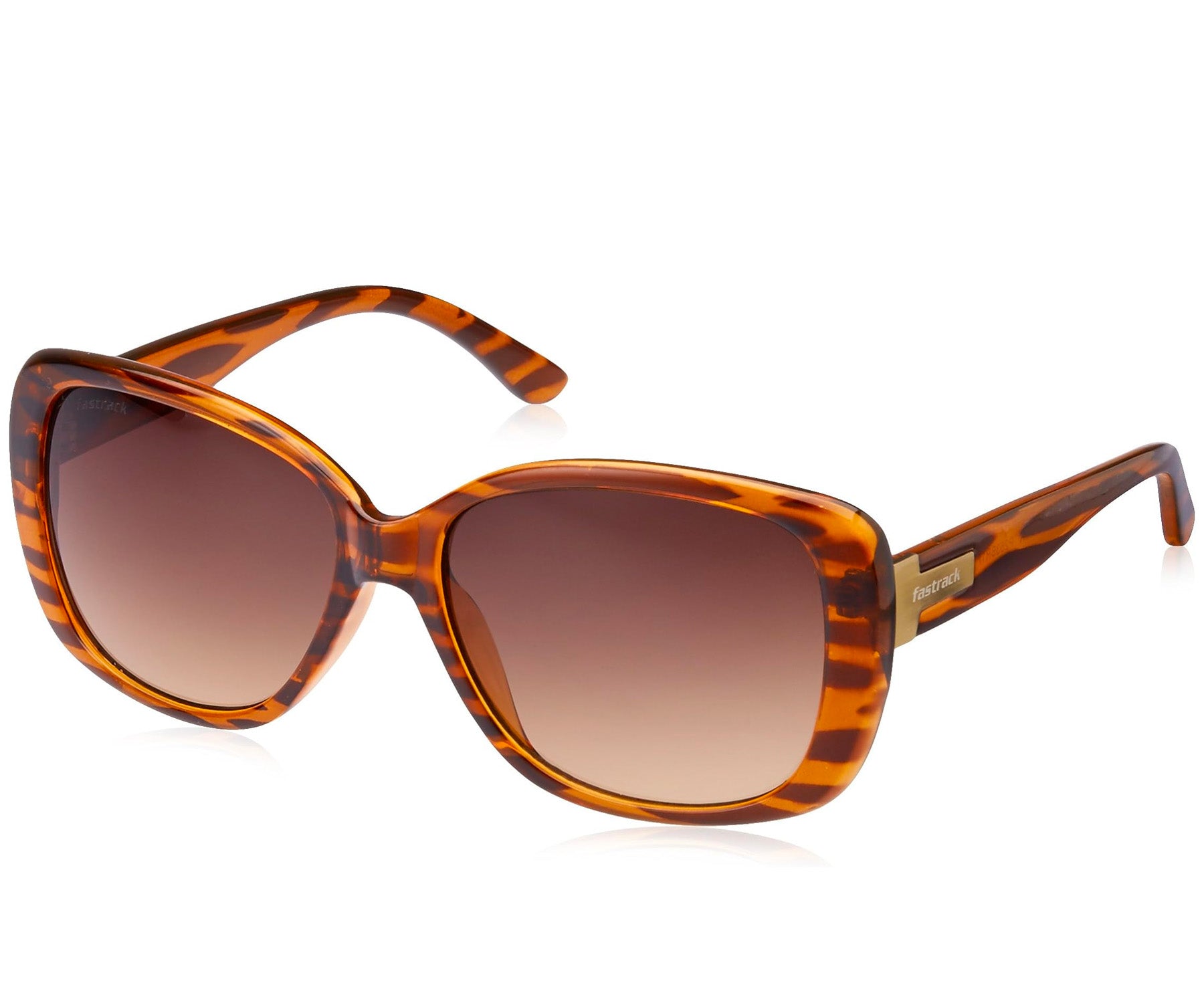 Fastrack Women's Bug Eye Brown Sunglasses, P253BR1F
