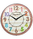 Rhythm, Wooden Colorful Decor Analog Wall Clock, CMG778NR07
