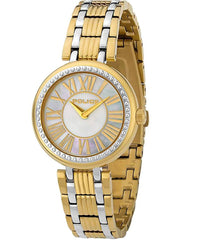 Police Women's Watch Analog, Silver Dial Silver & Gold Stainless Band, P14987BSTG-D