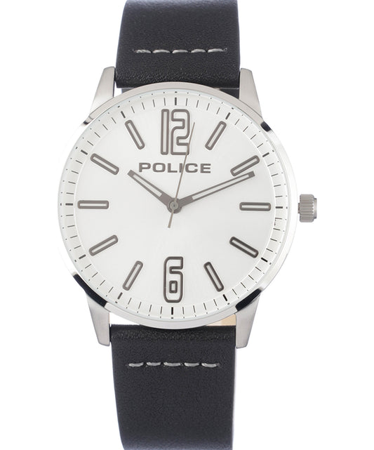 Police men analog watch, white dial with comfortable strap, model PO-P15142JS-04, Bahrain