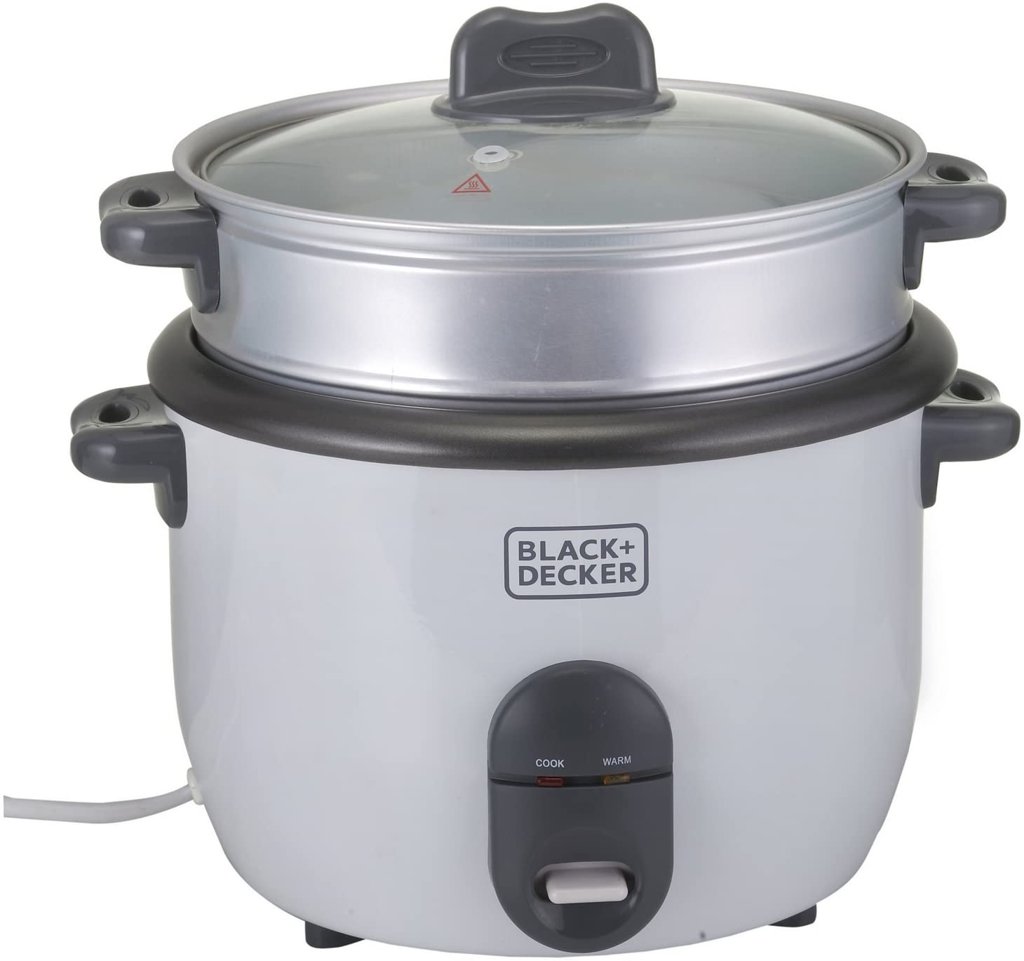Black+Decker, 700W, 1.8 L, 6 Cup Rice Cooker, White, RC1860