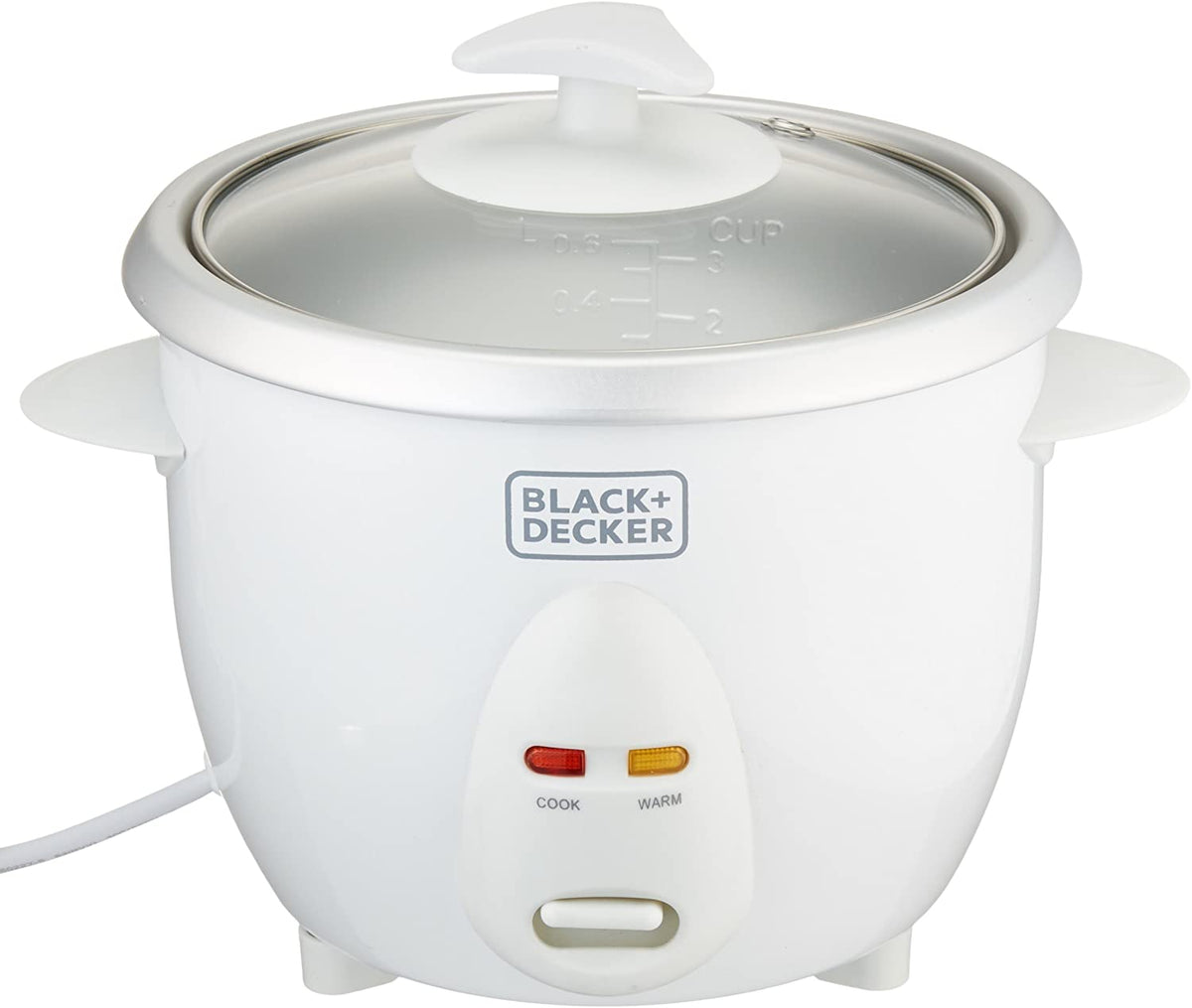 Black+Decker, 350W 0.6L, 2.5 Cup Rice Cooker, White, RC650
