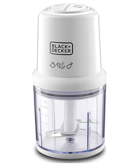 Black+Decker300W 500ml 2 Speed Vertical Chopper for Chopping, Mincing & Pureeing, White, SC310 Chopper BL-SC310