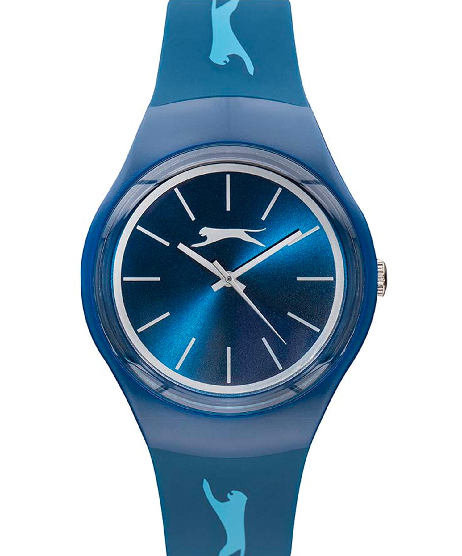Slazenger Tiger Logo Women's Watch Blue dial Blue Rubber Strap, SL.09.6570.3.01