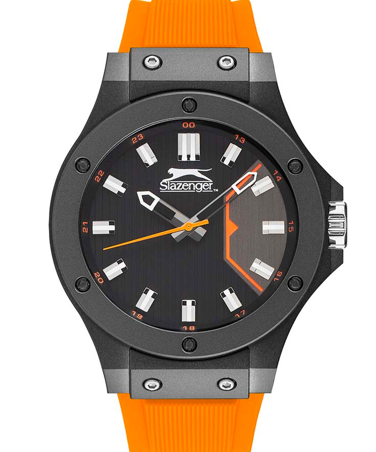 Slazenger Unisex Watch Black dial Orange Silicone Strap, SL.09.6572.1.01