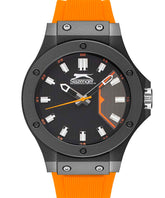 Slazenger Unisex Watch Black dial Orange Silicone Strap, SL.09.6572.1.01