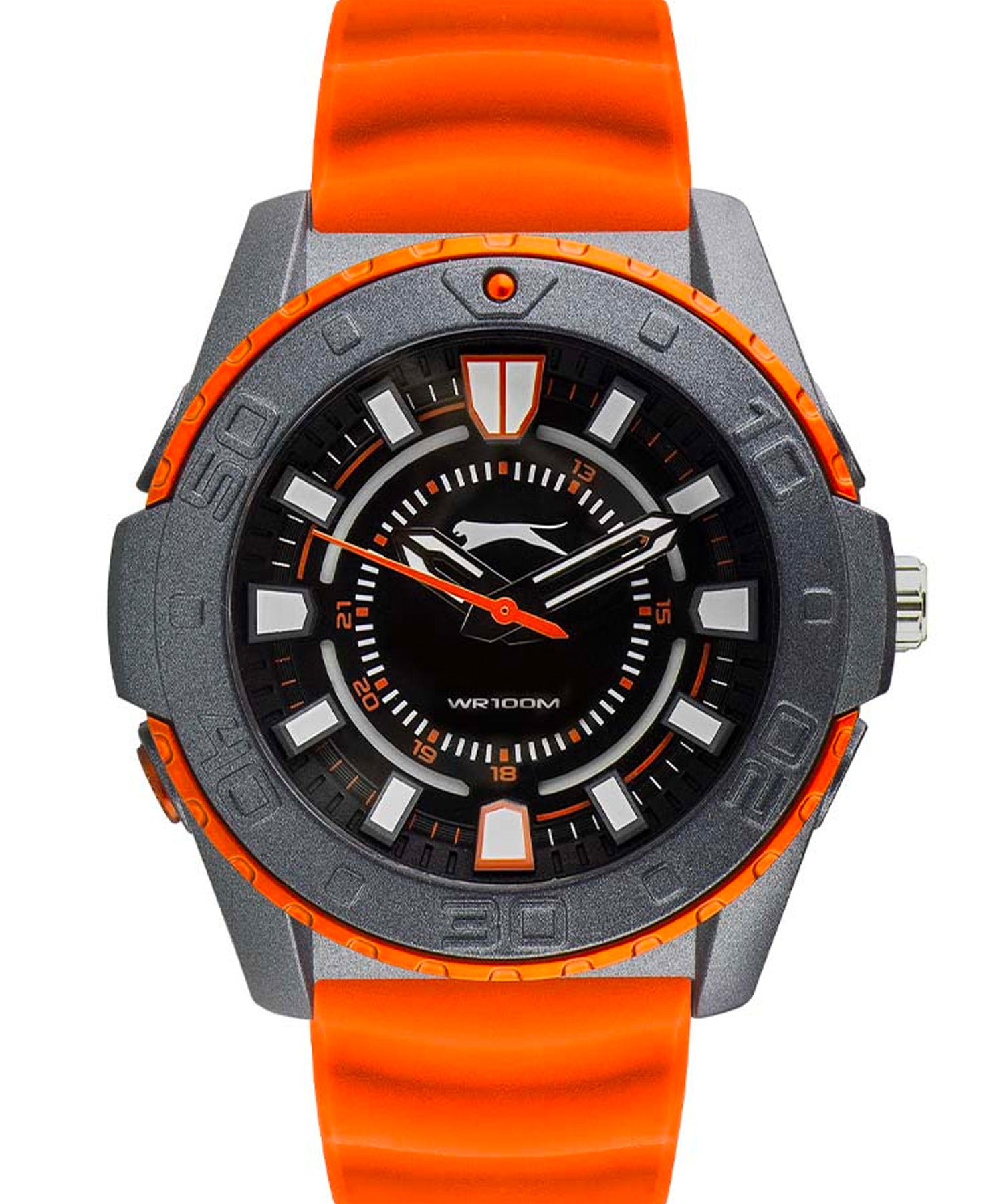 Slazenger Unisex Watch Black dial Orange Silicone Strap, SL.09.6573.2.05