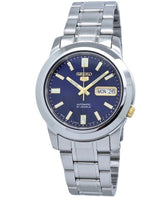 Seiko Men's Mechanical Watch, Automatic 21 Jewels Blue Dial Silver Stainless Band, SNKK11J