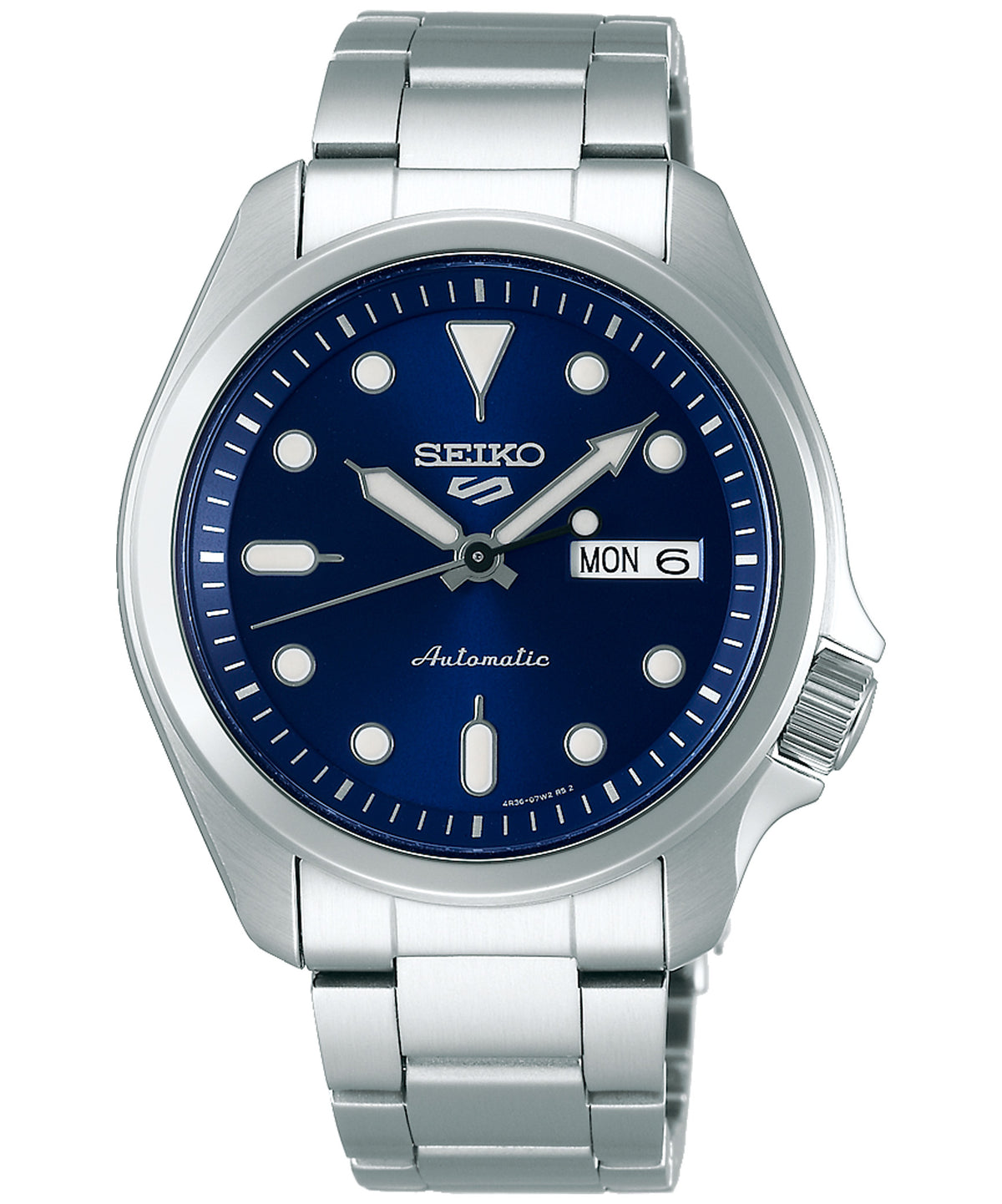 Seiko Men's Sports Mechanical Watch Analog, Blue Dial Silver Stainless Band, SRPE53K
