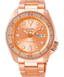 Seiko Men's Sports Mechanical Watch Analog, Pink Dial Pink Stainless Band, SRPE72K