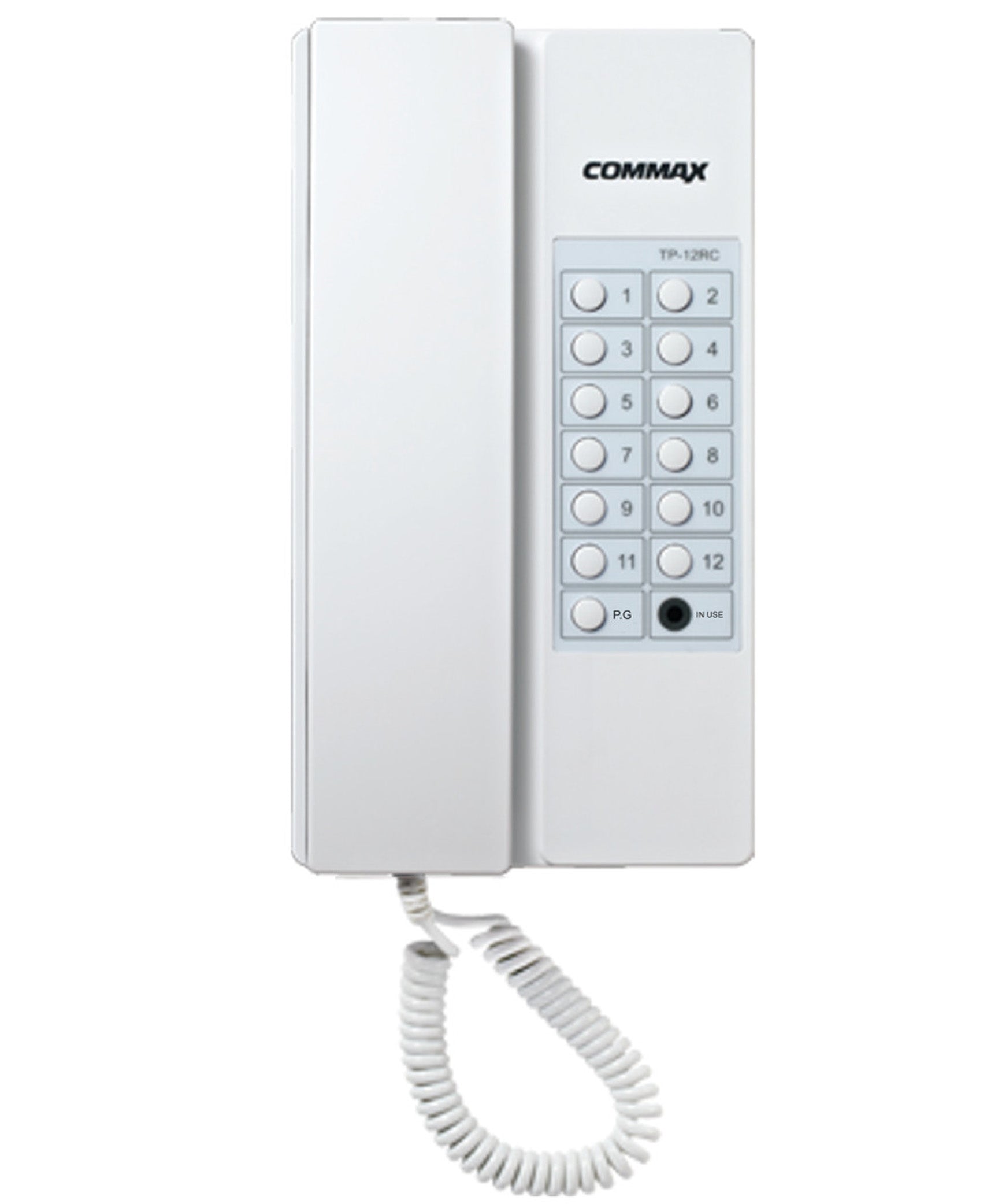Commax 12 Button Audio Interphone Connectable with 12 Audio Stations, White, TP-12RC