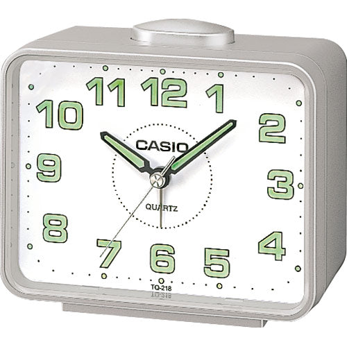 Casio Clock CS-TQ-218-8DF silver dial clock