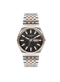 Lee Cooper Men's Watch Black Dial Silver and Rose Gold Two Tone Metal Strap, LC07630.230
