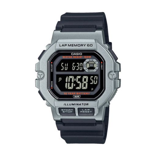 Casio men analog watch, black dial with comfortable strap, model CS-WS-1400H-1BVDF, Bahrain