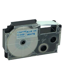 Casio Print Label Tape For Printers Label, White/Blue, XR-12WEB1