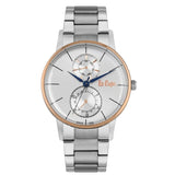Lee Cooper Men's Watch Analog, White Dial Silver Metal Band,  LC06613.530