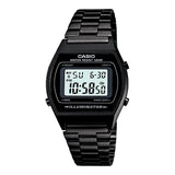 Casio Unisex Watch Vintage Collection Digital, Black Dial Black Stainless Steel Strap, B640WB-1ADF