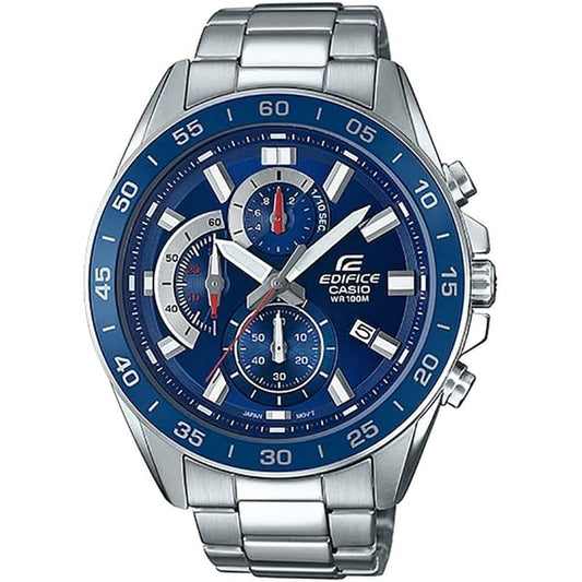 Edifice men analog watch, blue dial with comfortable strap, model GS-EFV-550D-2AVUDF, Bahrain