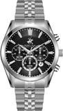 Beverly Hills Polo Club Men's Multifunction Watch with Gunmetal Black Dial and Silver Stainless Steel Band, BP3782X.350