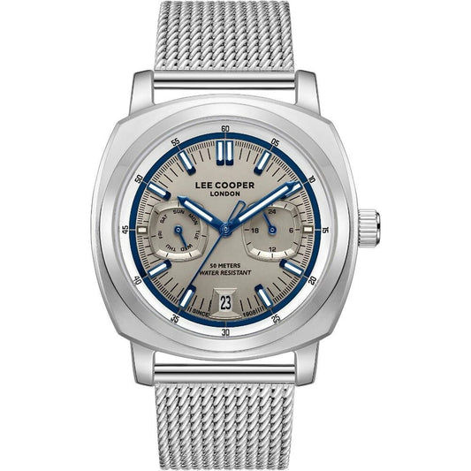 Lee Cooper Men's Multifunction Watch with Grey Dial and Grey Leather Band, LC08377.366