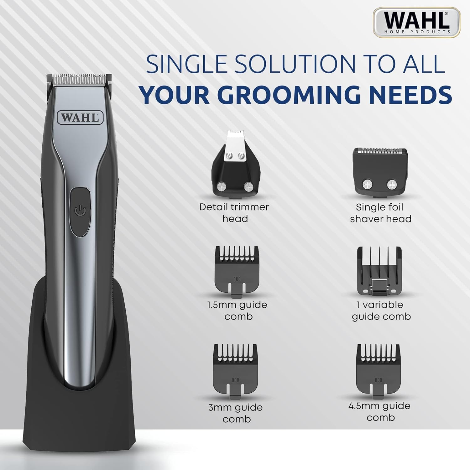 Wahl Optimus Lithium Ion 3 Pin Trimmer, Powerful Cordless Grooming for Beard & Hair  09885-027