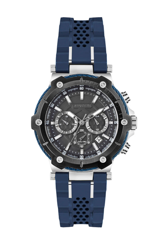 Quantum, Men's, Analog Watch, Black Dial, with Silicone Band, QU-HNG791.359