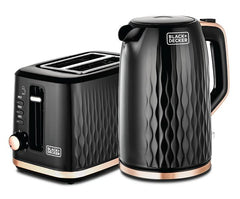 Black+Decker 1.7 L Kettle + 2 Slice Toaster Breakfast Set, MBF90