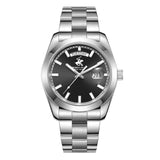Beverly Hills Polo Club Men's Watch Analog Black Dial with Silver Stainless Steel Band,  BP3790X.350