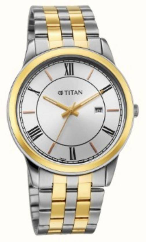 Titan Karishma Quartz Men's Watch with Silver Dial and Stainless Steel Strap,10060BM01