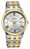Titan Karishma Quartz Men's Watch with Silver Dial and Stainless Steel Strap,10060BM01
