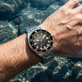 Titan Zero Hour Diver's Series Men's Automatic Watch Black Dial with Silver Stainless Steel Band | 300M Water Resistant, 10069KM02