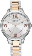 Titan Raga Facets Women's Watch Silver Dial With Two-toned Stainless Steel Band, 2617KM01