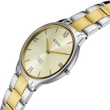 Titan Edge Gleam Champagne Dial Two-Tone Stainless Steel Watch for Women, 2734BM01