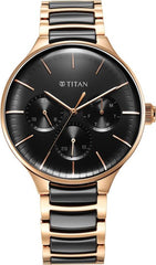 Titan Ceramic Men's Watch Analog Black Dial With Multicolor Ceramic Strap, 90148KD03