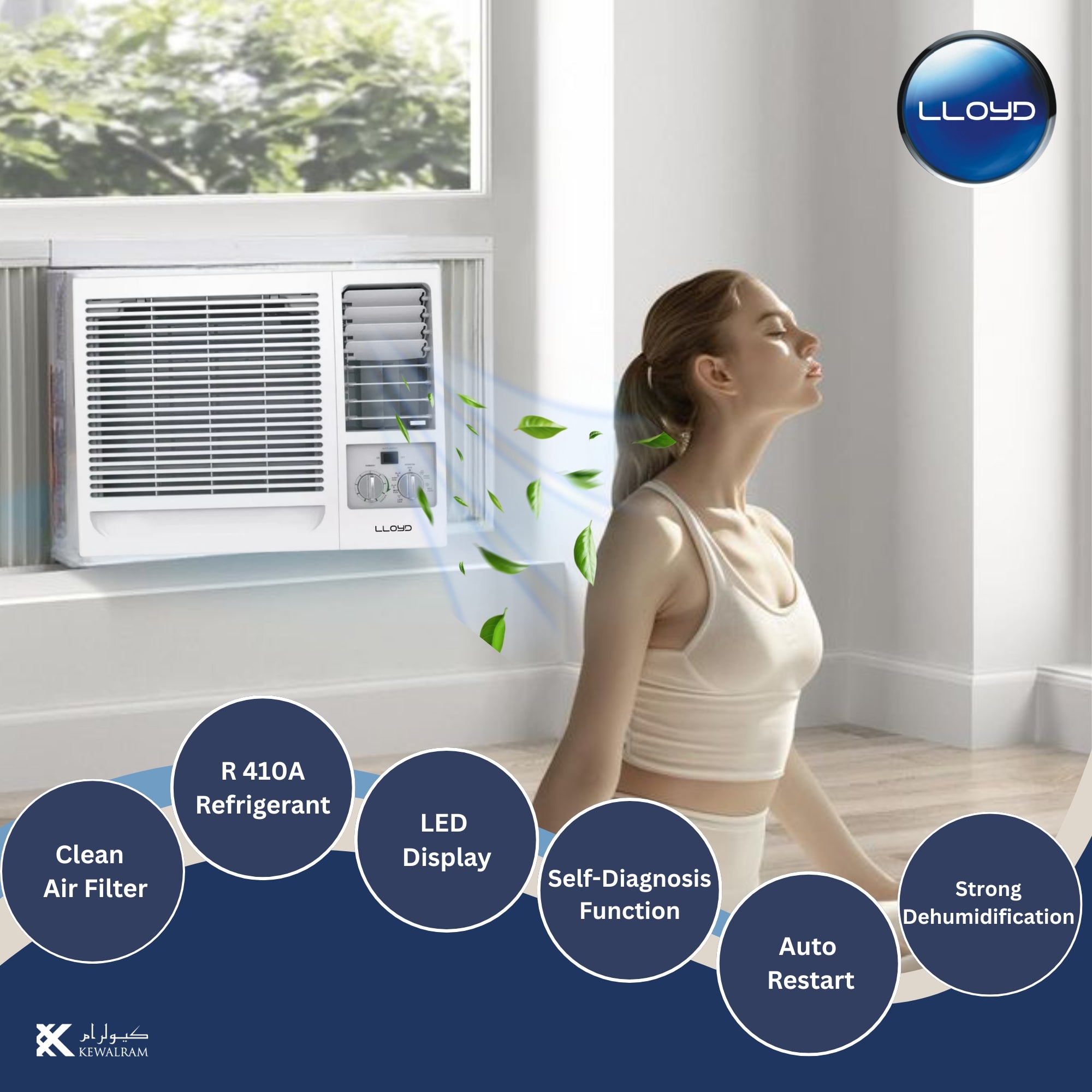 Lloyd 2.0 Ton Window Air Conditioner (AC),  5 Star Rating 21,300 BTU, GOW24B41TQCL