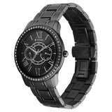 Titan Royale Men's Multifunction Watch Analog Marble Dial Black Stainless Steel Band, 10002NM01