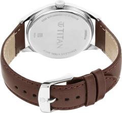 Titan Men's Watch  Quartz Analog , White Dial Leather Strap, 1802SL13