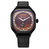 Titan Men's Caelum Tiger Eye Automatic Stellar Edition Brown Dial With Black Leather Strap, 10008NL02