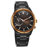 Titan Stellar Men's Multifunction Watch Analog Brown Dial With Black Stainless Steel Band, 10009KM02