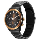Titan Stellar Men's Multifunction Watch Analog Brown Dial With Black Stainless Steel Band, 10009KM02