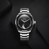 Titan Luna Men's Automatic Watch-Stellar Edition Black Dial with Silver Stainless Steel Band ,10011KM02
