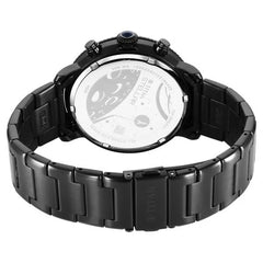 Titan Men's Multifunction Watch Blue Dial With Black Stainless Steel Band, 10012NM01