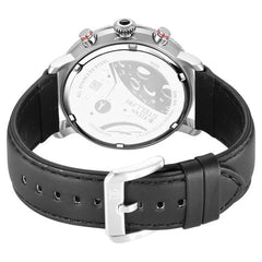 Titan Men's Multifunction Watch Black Dial With Black Leather Strap, 10012SL01