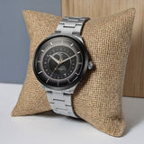 Titan Luna Sun Moon Phase in Frost Grey - Stellar Edition Men's Watch with Silver Stainless Steel Band, 10028KM02
